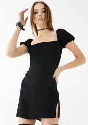 [Dolls Kill] Black Cheetah Lomna Dress