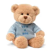 GUND - It's a Boy (Blue T-Shirt) Message Bear - Soft Toy Teddy Bear, 1 year+