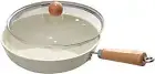 Frying Pan with Lid Stainless Steel Non Stick Open Skillet for All Stoves Induct