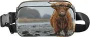 [XYMZR] Fanny Pack Highland Cow Farm Hip Bag Belt Bag for Women Man Fashion Waist Pack Water-repellent Crossbody Bag for Halloween Costumes Running Hiking Jogging Travel Sport, Multi-colored, one size