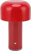 Cordless Table Lamp, Rechargeable Dimmable 3 Color Temperature Mini Mushroom Lamp Night Light LED Desk Lamp for Nursery Lamp Coffee Table Bedroom, Simple Designs Lamp (Red)