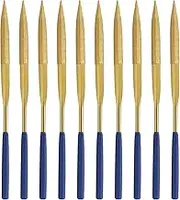 10 PCS Diamond Needle File 7 Inch Titanium Coated Mini Metal Files Barette Files for Precision Metal File Work Miniature DIY Jewelers/Glass/Ceramic