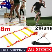 8M Agility Speed Sport Trainning Ladder Soccer Fitness Boxing 21Runs Bag Gym OZ