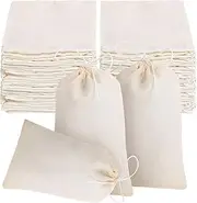 BUYLONG 20 Pack Cheesecloth Tea Bags, 4 x 6 Inch, for Filtering, Reusable Tea Filter Bags for Empty Tea Bags, Loose Tea, Spice Bags, Soup Bags for Cooking, Cold Brew Coffee Bags, Muslin Filter Bags