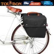 Tourbon Waterproof Canvas Bike Seat Trunk Pack Double Pannier Rear Bag Clearance