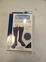 Activa Men's Microfiber Dress Socks,20-30 MMHG, Knee High Black