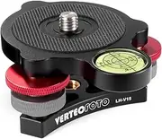 VERTECFOTO 【Upgraded】 Tripod Leveling Base : Bigger Bubble Level w/Crosshair, Fine Leveling Faster; Enlarged Lock knobs, Lock Easier, Perfect for a Smart Telescope or Panos; Max Load 33 Ib