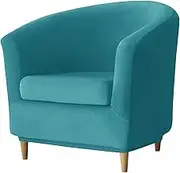 Club Chair Covers Slipcover 1/2 Piece Velvet Tub Chair Covers for Armchairs,Barrel Chair Covers Wing Back High Stretch Sofa Seat Furniture Protector Removable Washable Living Room (Color : #12, Size