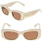 BVLGARI 40037 ROMA BV40037I Ivory Brown Logo Angular Sunglasses 25E Authentic