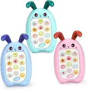 NAMOARLY 1Pc Educational Music Phone for Emulational Rabbit Shape Stimulates Touch Cognitive Skills Random Color Enhances Communication Auditory Development Random Color
