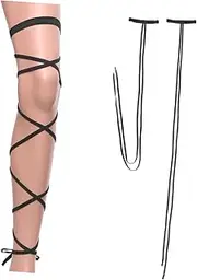 [CATIEBYE] Dance Club Wear Costumes Apparel Outfits Slip-proof Stockings Leg Wrap Cross Strappy Stockings White