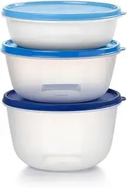 [Tupperware] Modular Medium Bowl 4-cup 5-3/4-cup and 8-cup Set of 3 Blue Seal