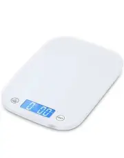 22lb Digital Kitchen Scale White 1g/0.1 oz Tempered Glass Scale