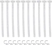 Perfk 10 Pack Hanging Merchandise Strips with Hooks, Supermarket Display Hanging Strips for Retail, with Price Label Head