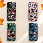 Disney Mickey Minnie iPhone 16 15 14 Pro Max 13 Mini XR Silicone Shockproof Case