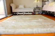 60 x 70 Brown Tip Polar Bear Accents Faux Fur Area Rug Sheepskin Rectangle Rug