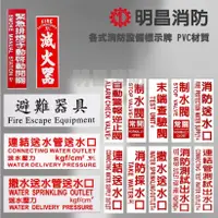 在飛比找蝦皮購物優惠-各式消防設備標示牌 PVC材質 排煙 送水 警報逆止閥 測試