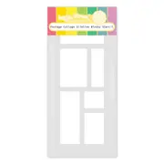 Waffle Flower Postage Collage Slimline Blocks Stencil