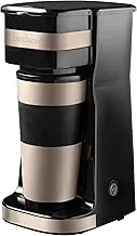 Bestron Coffee Maker with Insulated Cup for Ground Filter Coffee, Coffee Machine 2 for Large Cups, Ideal for Camping, Quick Preparation, 750 W, Colour: Light Beige