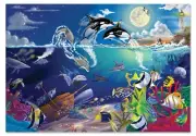 new. Melissa & Doug Jigsaw Puzzle Underwater Playground Orca Dolphin Turtle