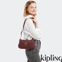 在飛比找Yahoo奇摩購物中心優惠-Kipling 熱葡萄酒紅斜背側肩兩用包-LAURI