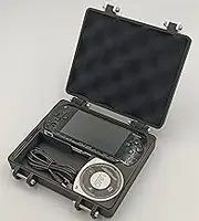 Rugged Protective Carrying Case for PSP 1000 - Holds 5 Games, 4 Memory Cards, USB Charging Cable