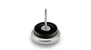 Nail-on Cushioned Rubber Glide w/ Nickel Base - 7/8" Diameter Base