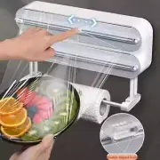 Plastic Wrap Dispenser Magnetic&Self Adhesive Cling Film Dispenser Cutter Foil