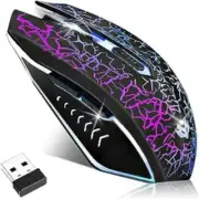 Wireless Gaming Mouse Rechargeable Computer Mouse w/ 6 Buttons and USB Receiver