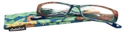 Calabria 746 Tropical Hawaiian Print Reading Glasses w/Matching Case Blue +1.75