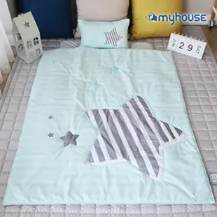【BabyTiger虎兒寶】MYHOUSE 韓國防蟎抗敏派對動物兒童睡袋 - 流星藍