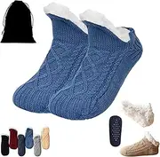 [cetzork] Admissioni Indoor Non-slip Thermal Socks,Fleece-Lined Non-slip Thermal Slippers Socks,Thermal Socks for Women,Men