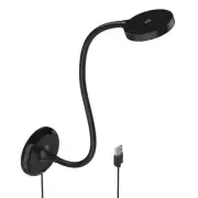 LED Wall Mounted Reading Light with Gooseneck for Books in Bed, USB Black