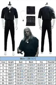 Tigernu Geralt Cos Rivia Cosplay Costume Outfits Fantasy Set Cloak Halloween Carnival Party Suit Accessories For Adult Men Male Roleplay Casual Clo...