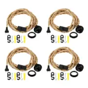4pcs 15Ft Plug in Pendant Light Cord Hanging Rope Light Kit with Switch