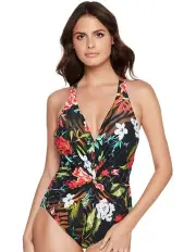 [Magicsuit] Drew Halter Slimming Tummy Control Swimsuit in Multi