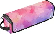 [sanluoli] Hair Tools Travel Bag with Removable Heat Resistant Mat Dustproof Travel Hair Straightener Bag Red Purple Simple Art Mystery