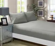 Super Soft Fitted Sheet & Pillowcase Set - Single Size Bed -Grey