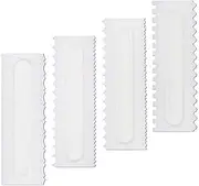 AIMALL 4Pcs Cake Decorating Icing Smoother Edge Frosting Scraper Comb Pastry Spatulas - Choice for Premium Quality Cake Tools