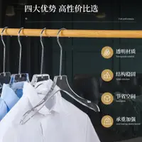 在飛比找ETMall東森購物網優惠-服裝店亞克力衣架透明水晶衣服架服裝店塑料輕奢女裝衣掛無痕褲架