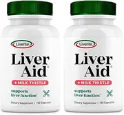 Liver Aid With Milk Thistle 2-Pack 150 Capsules (Total 300), Liver Support, Liver Cleanse, Liver Care, Improves Energy