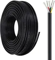 5 Core Electrical Wire 16/14AWG Electronic Wire 30-200FT Flame Retardant Waterproof PVC Sheathed Cable Stage Lighting Audio Equipment Hookup Wire(200FT(61M),14awg-5c)