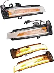 Turn Signal Lights for Benz A B C E S CLA GLA GLK Class W176 W246 W212 W204 W221 Dynamic Turn Signal LED Rearview Mirror Streamer Light Turn Signal Lights(Yellow-Crystal)