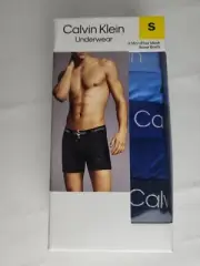 Calvin Klein Men's 3 Pack Boxer Briefs Microfiber Mesh Blue Underwear Size S NEW