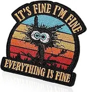 XMJY It's Fine I'm Fine Everything is Fine Patch, Embroidered Hook and Loop Patches, Funny Meme Morale Patch for Backpacks, Dog Harnesses, Army Vests, Gym Bags, Hats, Helmets