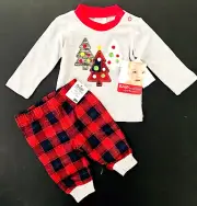Baby Essentials Infant Baby Boy 3 Months 2-Piece Christmas Tree Holiday Outfit