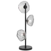 Zaria Matt Black Smoked Glass Table Lamp