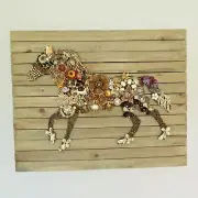 Handmade One of a Kind Vintage Costume Jewelry Horse Collage Picture