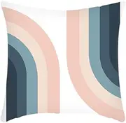 Cushion covers Cushion Covers 40cm x 40cm Blue Pink Stripes Cushion Covers Invisible Zipper Sofa Cushions Outdoor Cushions Garden Cushions Decorative Pillows Square Pillow Case(Blue Pink Stripes,(40x4
