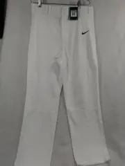 Nike Mens White High Rise Flat Front Straight Leg Baseball Pants Medium